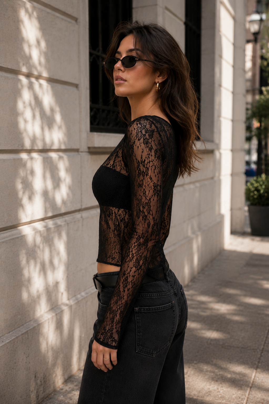 BLUSA RENDA ML ASSIMETRICA