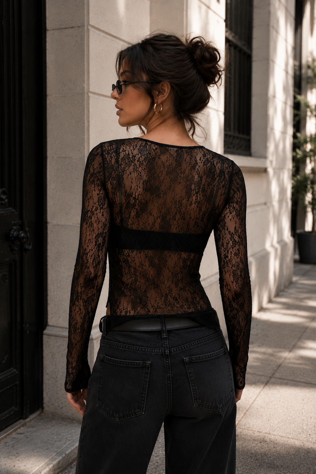 BLUSA RENDA ML ASSIMETRICA